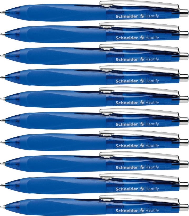 Schneider 135303 Haptify Kugelschreiber (Strichstärke Mittel) 10er Pack blau, blau