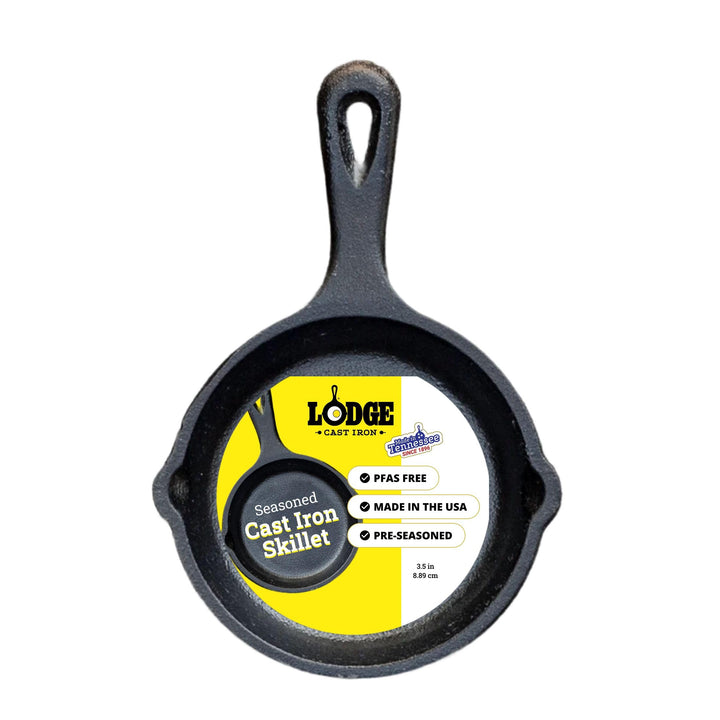 Lodge 8,89 cm/3,5-Zoll-runde Mini-Pfanne/Bratpfanne aus vorgewürztem Gusseisen, 3.5 Inch