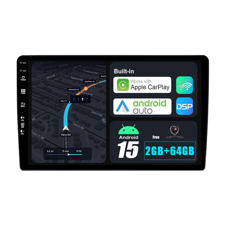 Android 15 Autoradio für Audi A4L (2009-2016) mit Sat NAV - Kabellos CarPlay Android Auto - Rückfahr