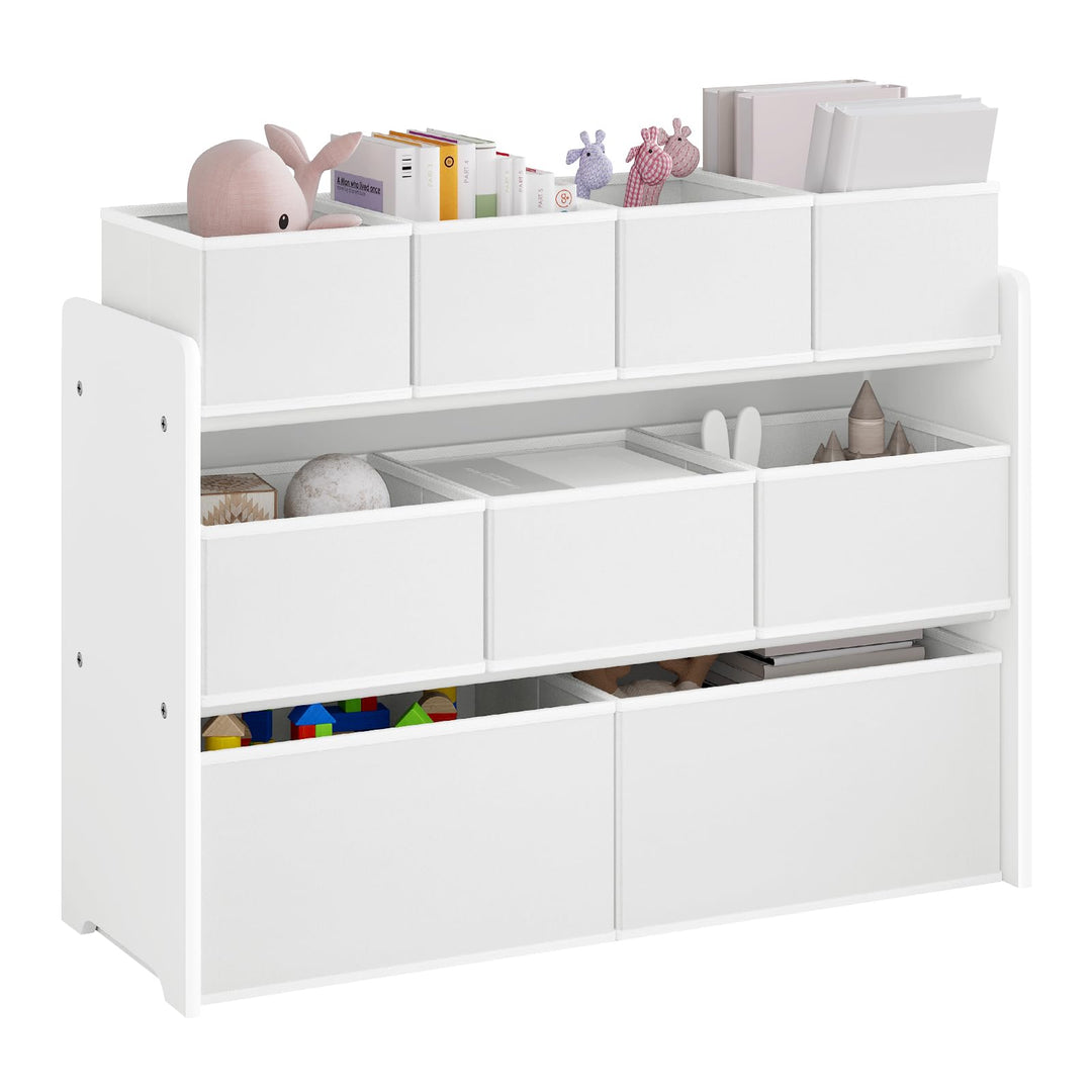 Lestarain Kinderregal mit 9 Aufbewahrungsboxen, Spielzeugregal, Regal Kinderzimmer Spielzimmer, Kind