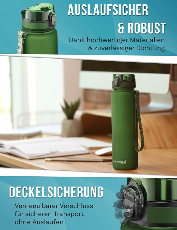 My Vesperbox® Trinkflasche Kinder [750ML] - Wasserflasche Kohlensäure Geeignet & Auslaufsicher - Wat
