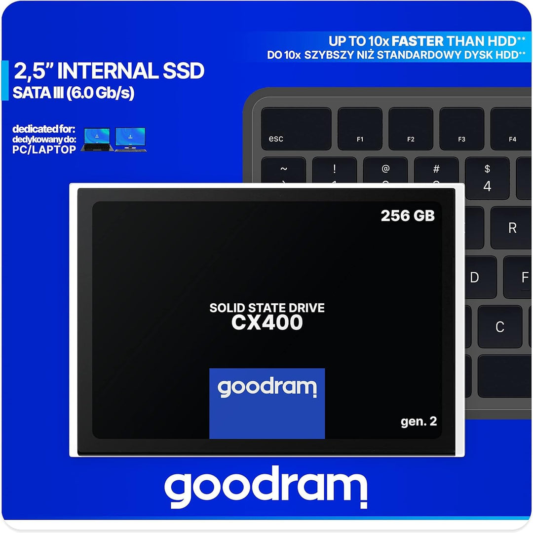 GoodRam CX400 gen.2 2.5 256 GB Serial ATA III 3D TLC NAND 256GB, 256GB