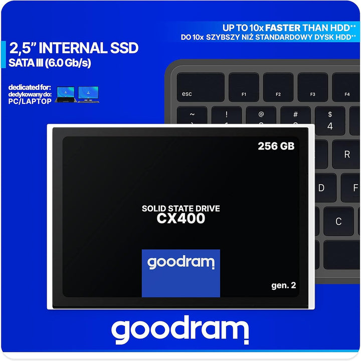 GoodRam CX400 gen.2 2.5 256 GB Serial ATA III 3D TLC NAND 256GB, 256GB