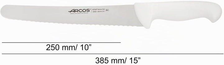 Arcos Konditormesser aus Nitrum-Edelstahl mit 250 mm Klinge - Ergonomischer Griff aus Polypropylen,
