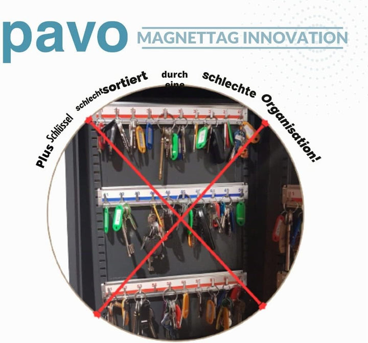 Pavo 8013876 HS Kabinett Magnetags, Metall, Dunkelgrau, Gross