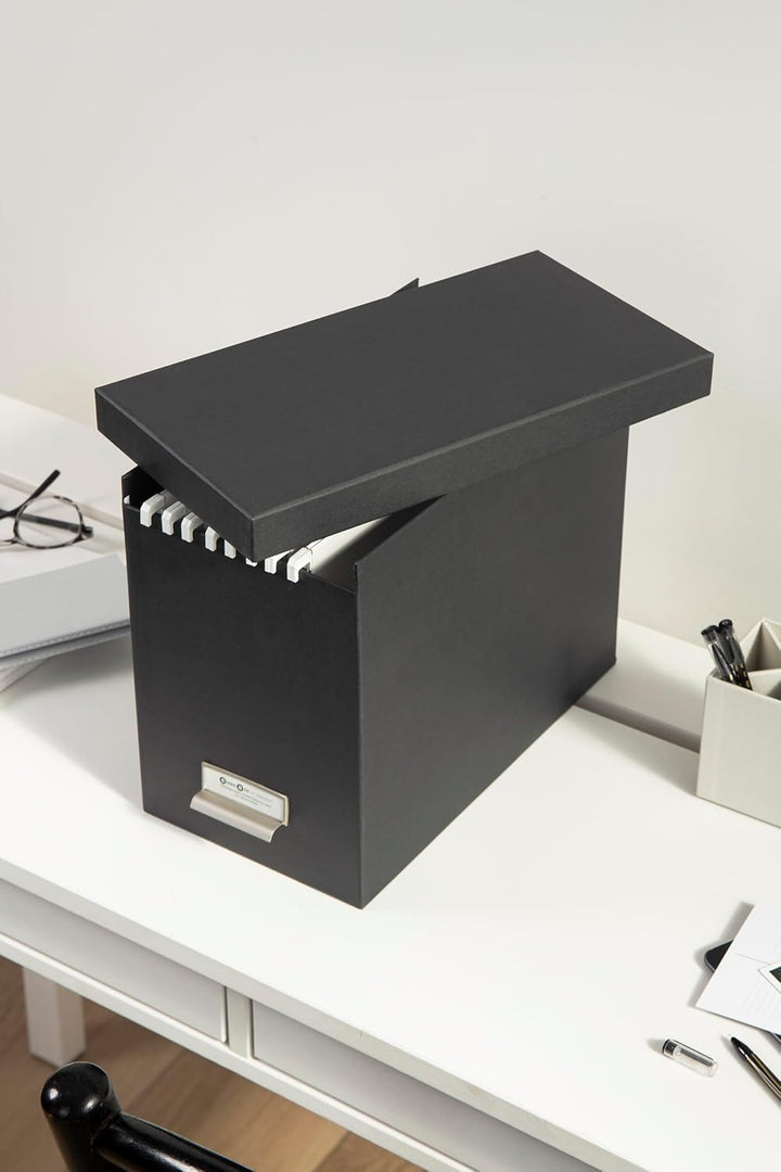 BIGSO JOHAN Hängeregisterbox A4 – Hängemappenbox mit Deckel und Griff – Schreibtischablage für Hänge