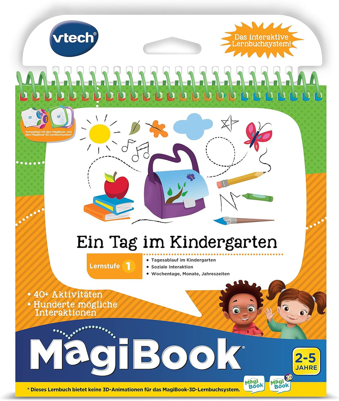 Vtech 80-488904 MagiBook-Lernbuch-Bundle: 3 Bücher der Lernstufe 1 (Tierbabys 3D, Formen und Farben