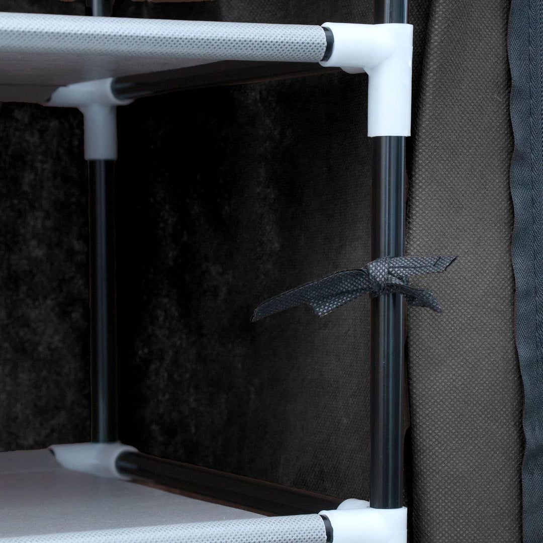 INTIRILIFE Faltschrank 170x58x28 cm in Raben SCHWARZ - mit Reissverschluss Stoffschrank Kleiderschra