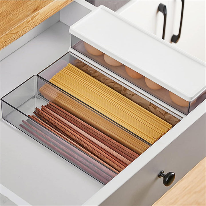 Pastabehälter, Grosser Spaghetti Kanister, 3 Stück Klarer Grauer Rechteckiger Kanister mit Verschlus