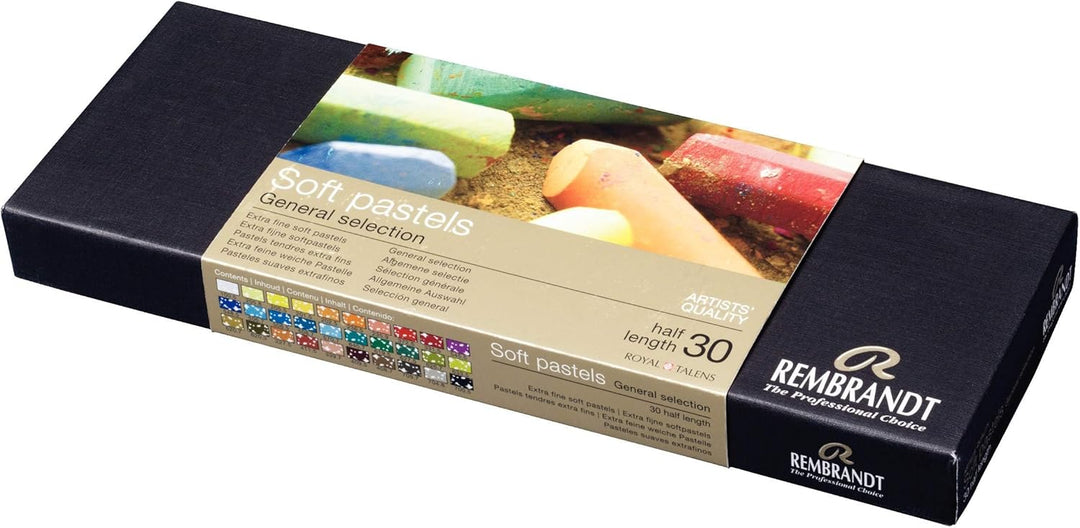 Rembrandt Professionelles Weiche Pastelle Set Allgemeine Farbauswahl | 30 halbe Pastelle