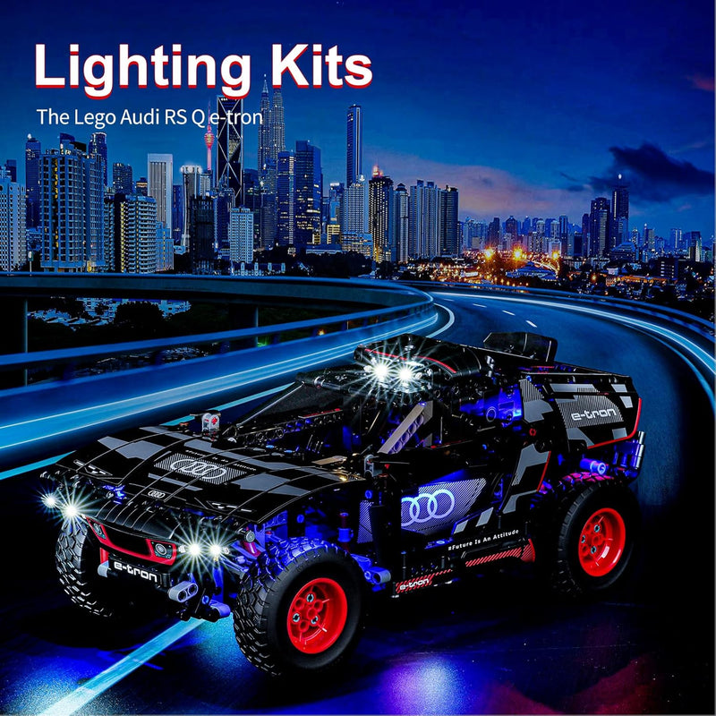 cooldac LED Licht Kit Kompatibel mit Lego 42160 Technic Audi RS Q e-tron, Fernbedienung Kreative Dek