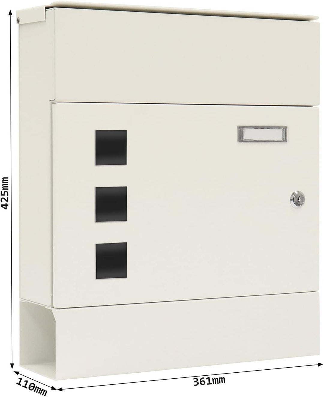 Rottner Briefkasten Globe Weiss mit integrierte Zeitungsrolle, Weiss