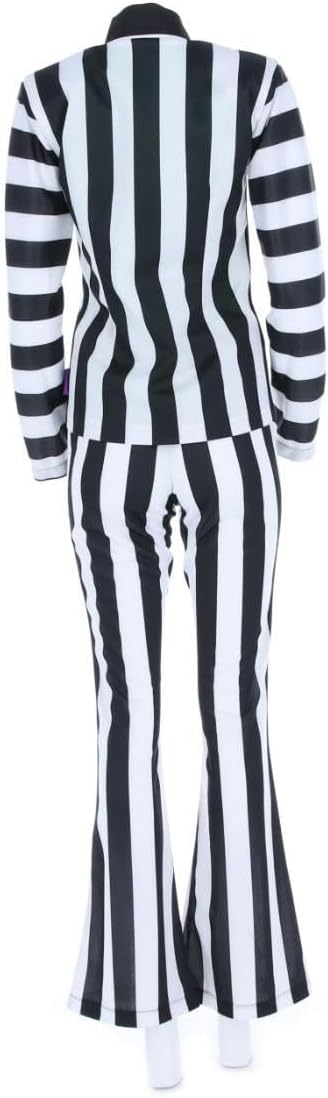 Smiffys Beetlejuice Kinderkleid mit abgetauchtem Saum, Rock, schwarz-weisse Streifen mit aufgedruckt