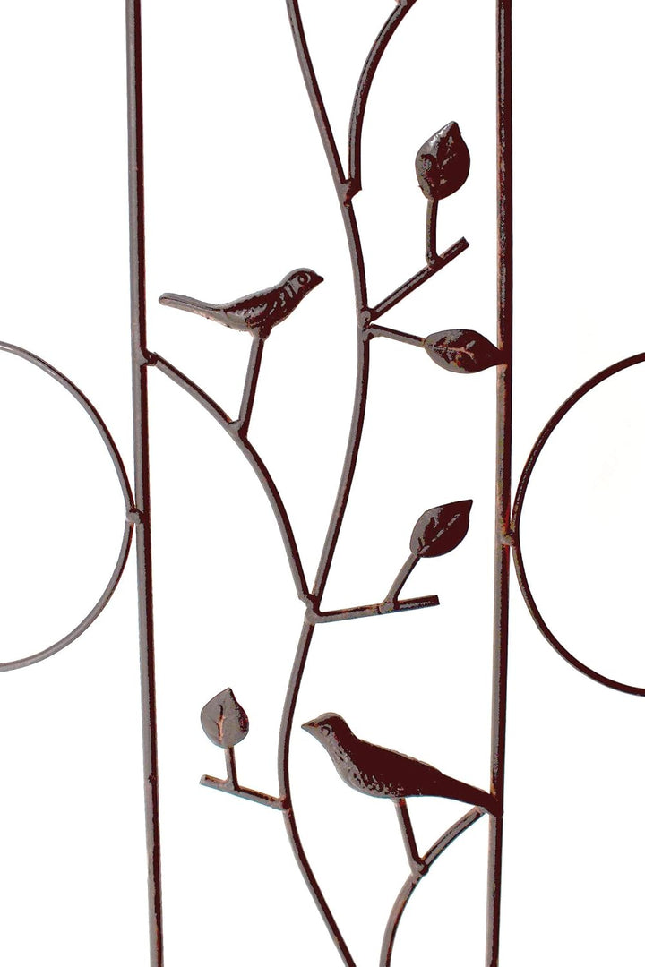 DanDiBo Rankhilfe Metall mit Vögel Blumengitter 110 cm Freistehend Rankgitter 1858 Steckzaun Kletter