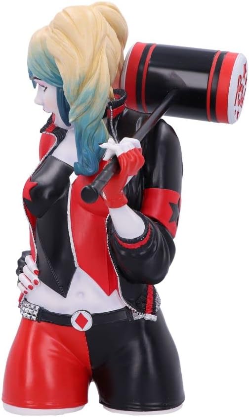 Nemesis Now Offizielles Lizenzprodukt Harley Quinn-Büste, Rot, 30 cm