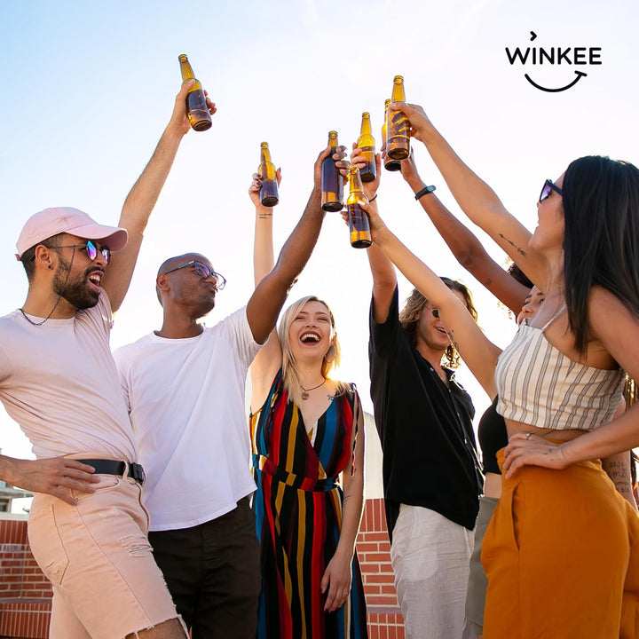Winkee - Wikinger Bierflaschenverschluss Helm 4er Set I Flaschenverschlüsse I Lustige Helm-Flaschend