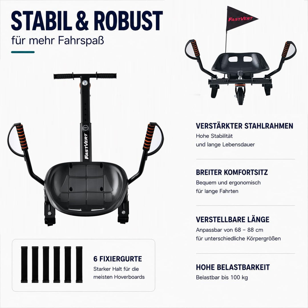 Fastvert Hoverboard Sitz Zubehör Verwandelt Ihr Hoverboard in einen Go Kart, so Macht das Treiben vi