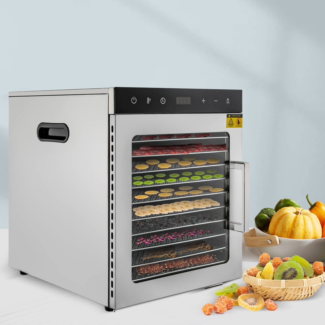 10 Tabletts Kommerzielle Lebensmittel Dehydrator Maschine, Edelstahl Dehydrator Obst Trockner +Timer