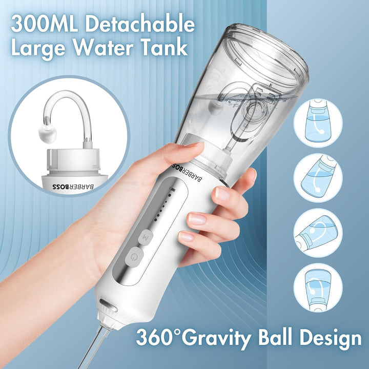 BarberBoss Water Flosser, Plaque-Entferner für Zähne, Munddusche, elektrischer Zahnseide-Apparat, Za