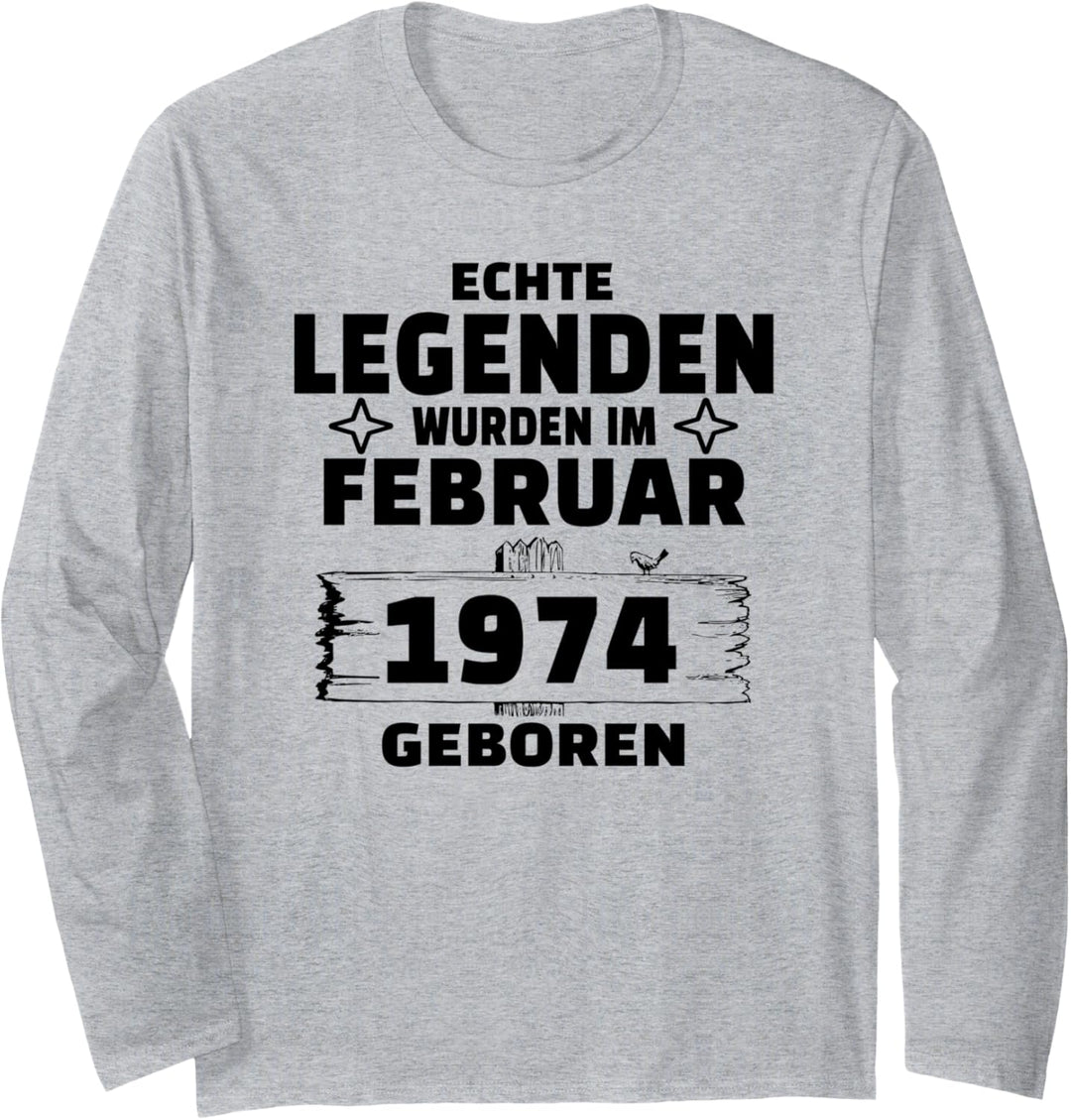 Geburtstag Jahrgang 1974 Februar Design Langarmshirt