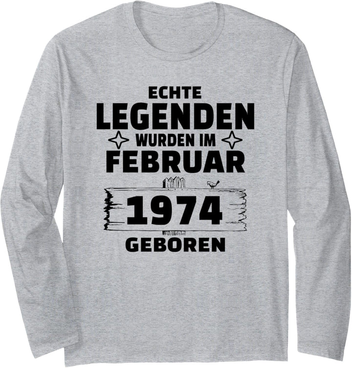Geburtstag Jahrgang 1974 Februar Design Langarmshirt