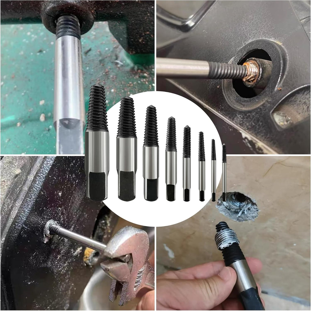 Schraubenausdreher Set Profi,Screw Extractor Kit,Schraubenausdreher 8er Set, Zum Entfernen BeschäDig