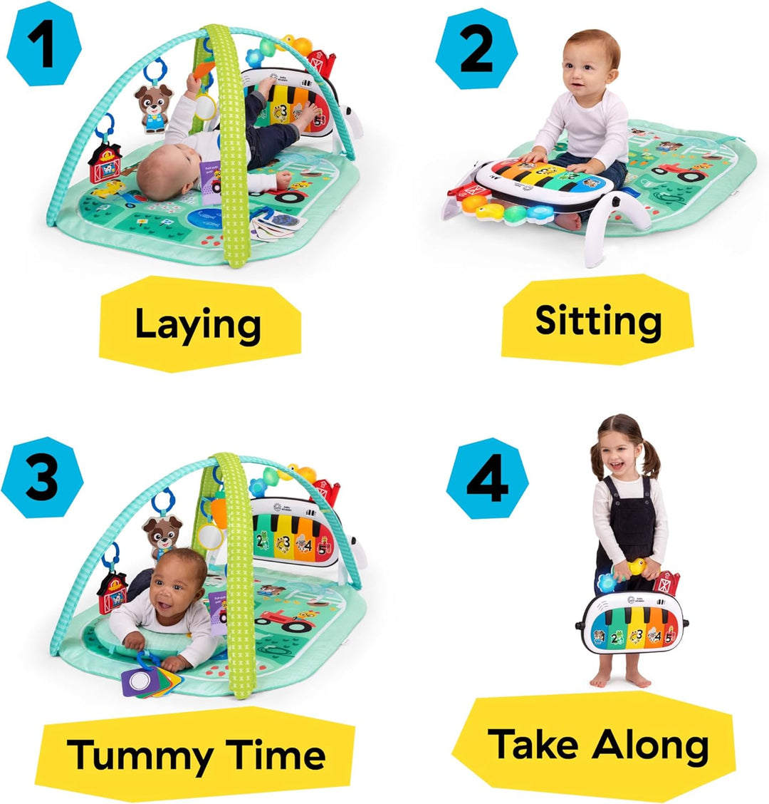 Baby Einstein Farm Explorers 4-in-1 Kickin' Tunes Musical Meadow Musik- & Sprachentdeckungs-Spielbog
