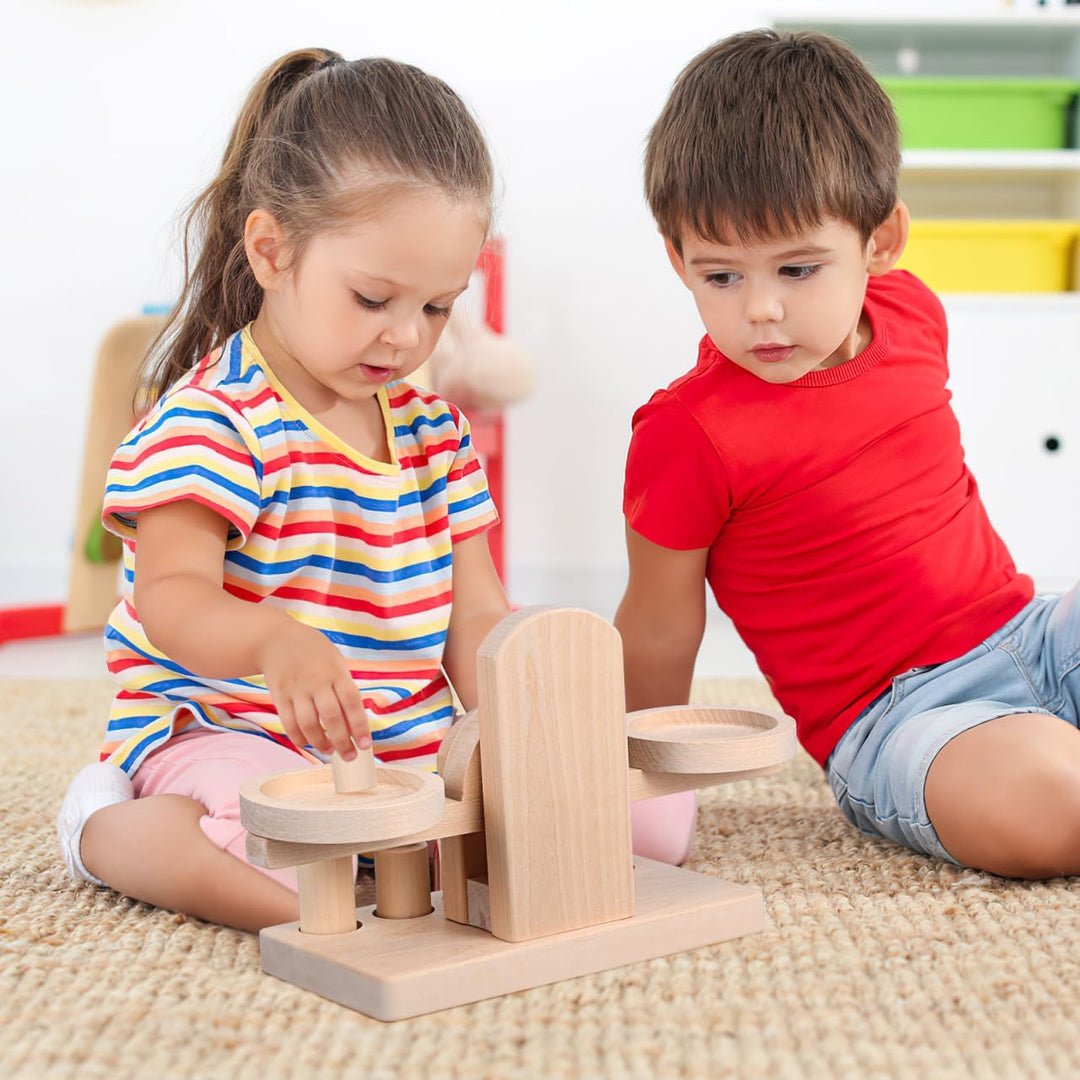 ibasenice Holzwaage Kinder Spielzeug, Montessori Lernspielzeug für Gleichgewicht & Gewicht, Pädagogi
