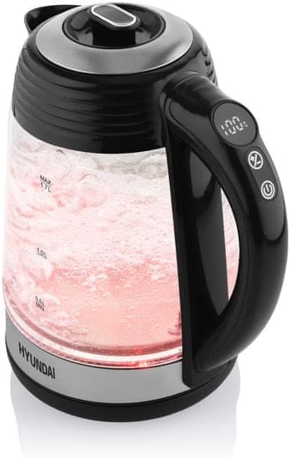 HYUNDAI VK 780 Glas Wasserkocher mit 7 Temperatureinstellungen I 40-100°C I LED Beleuchtung I Warmha