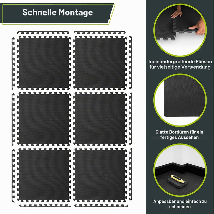 ProsourceFit Extra Thick Puzzle Exercise Mat 1”, EVA Foam Interlocking Tiles for Protective, Cushion