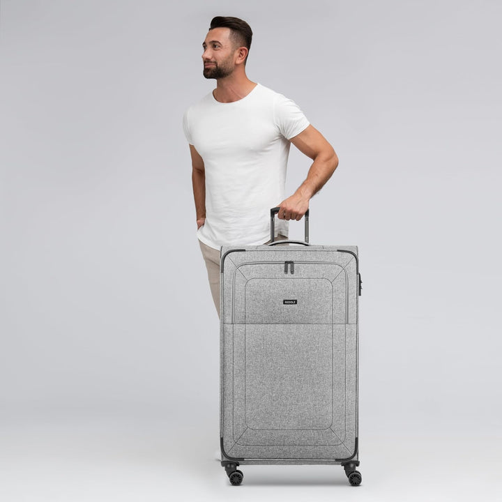 REDOLZ grosser Weichschalen Koffer für Damen & Herren | Leichter Trolley 77 cm mit 4 Doppelrollen &