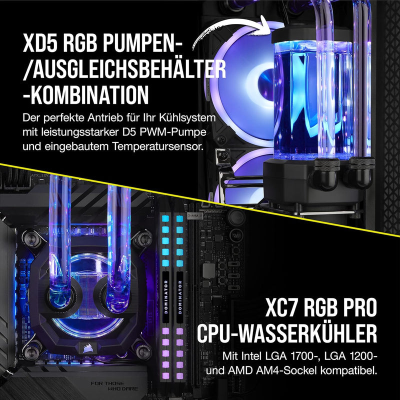 Corsair Hydro X Series, iCUE XH305i RGB Individuelles Kühlungs-Kit (XC7 RGB (115X/AM4), XD5 Pumpen/K