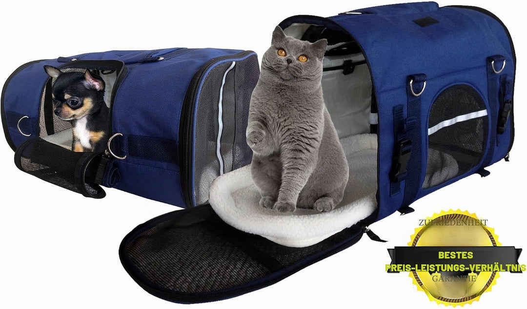 Stabiler 6-in-1 Haustiertransporter, Front/Brustträger, Schultertasche, Haustier-Handtasche, Autosit