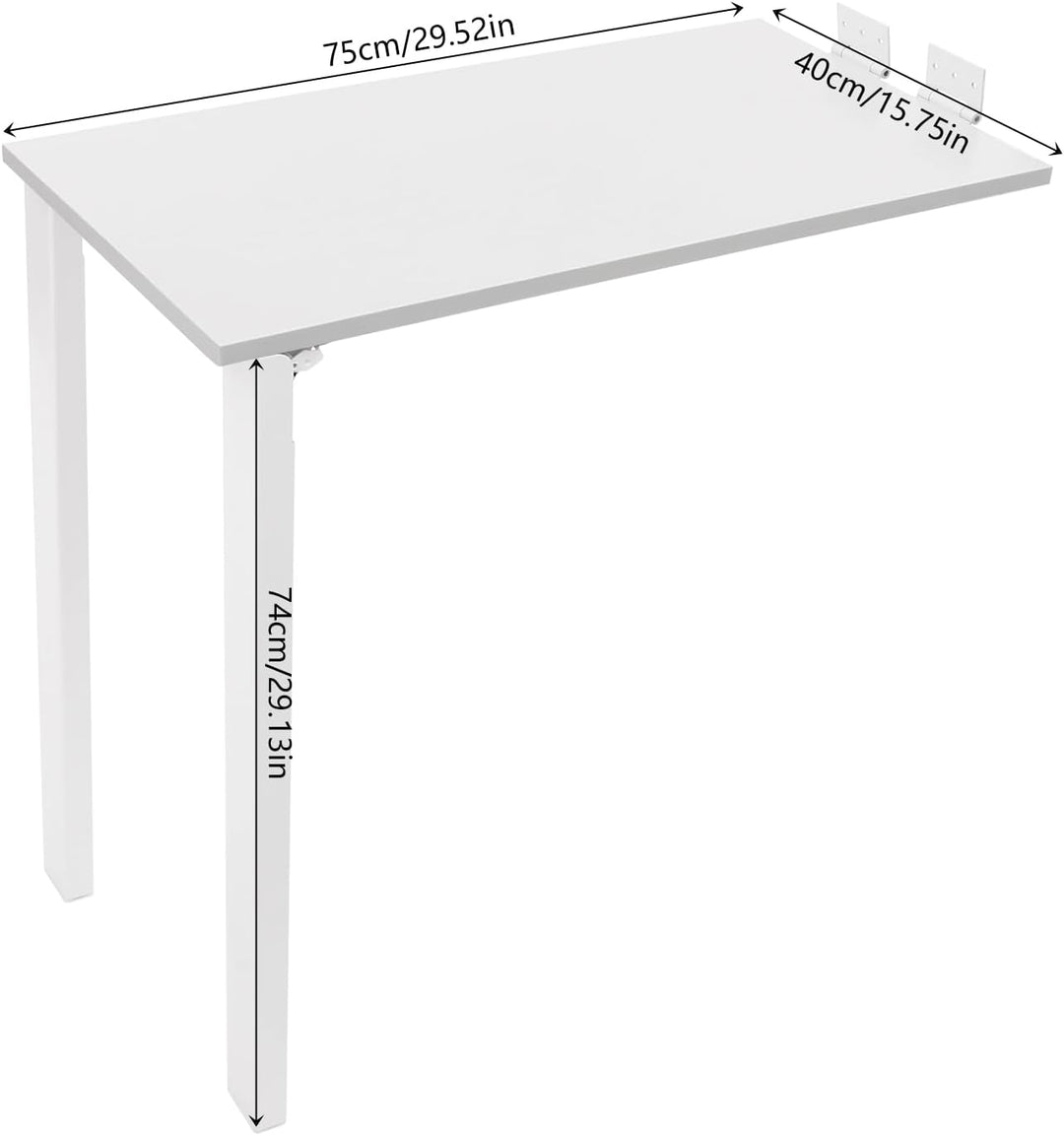 Wandklapptisch Esstisch Tischplatte 75x40 cm Klapptisch Bartisch Küchentisch für die Wand im Büro Es