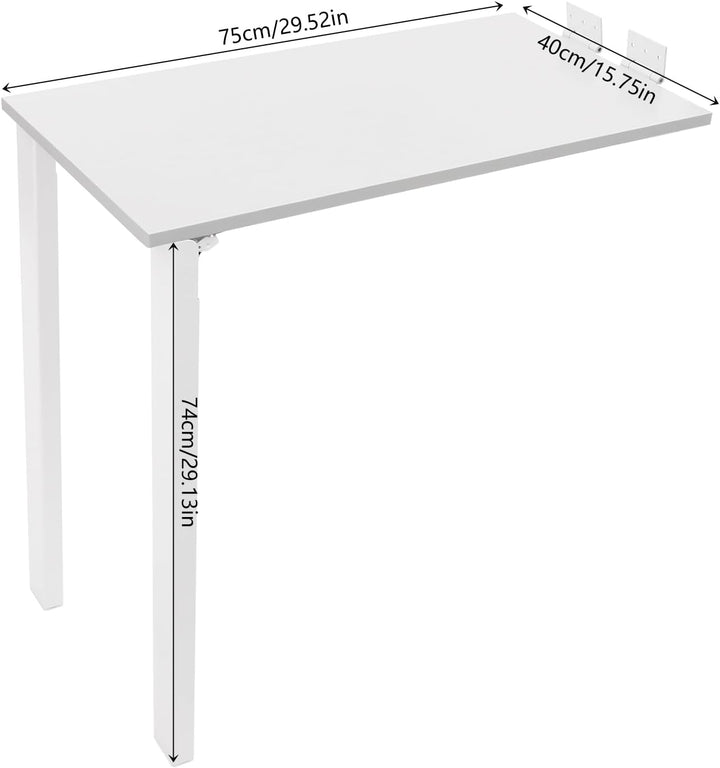 Wandklapptisch Esstisch Tischplatte 75x40 cm Klapptisch Bartisch Küchentisch für die Wand im Büro Es