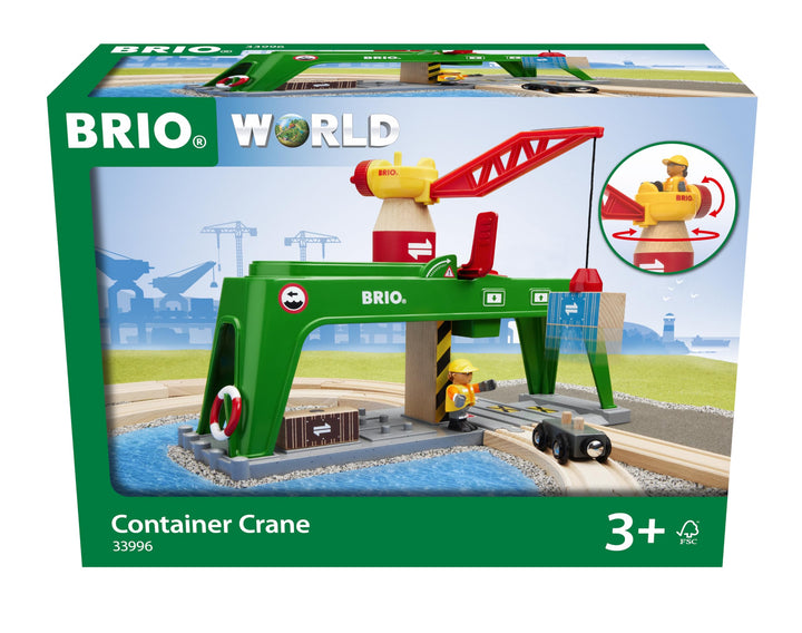 BRIO World 33996 Bahn Verlade Terminal - Mit beweglichem Kran zum Umladen von Gütern auf die Schiene