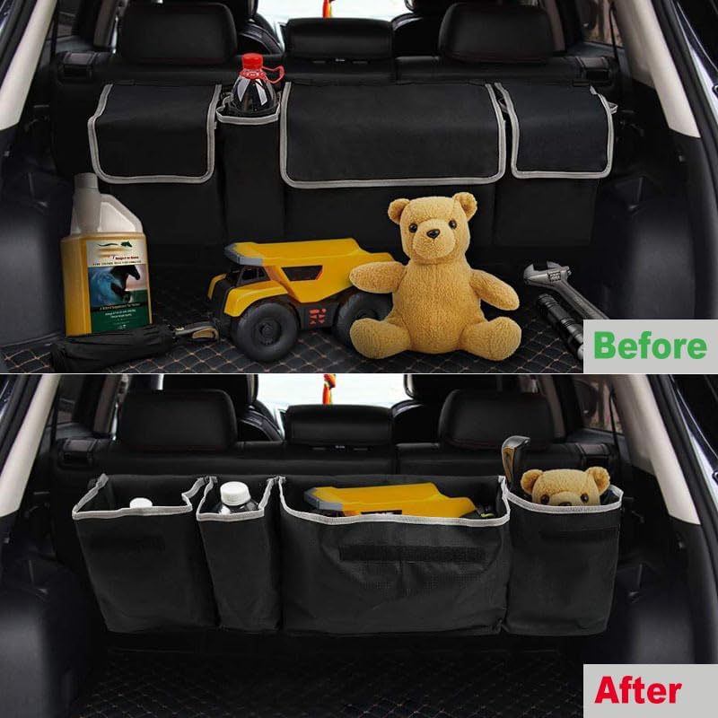 Car Design Kofferraumtasche Organizer Autotasch Robuster Schwarz Nadelfilz, für Jedes Fahrzeug Passe