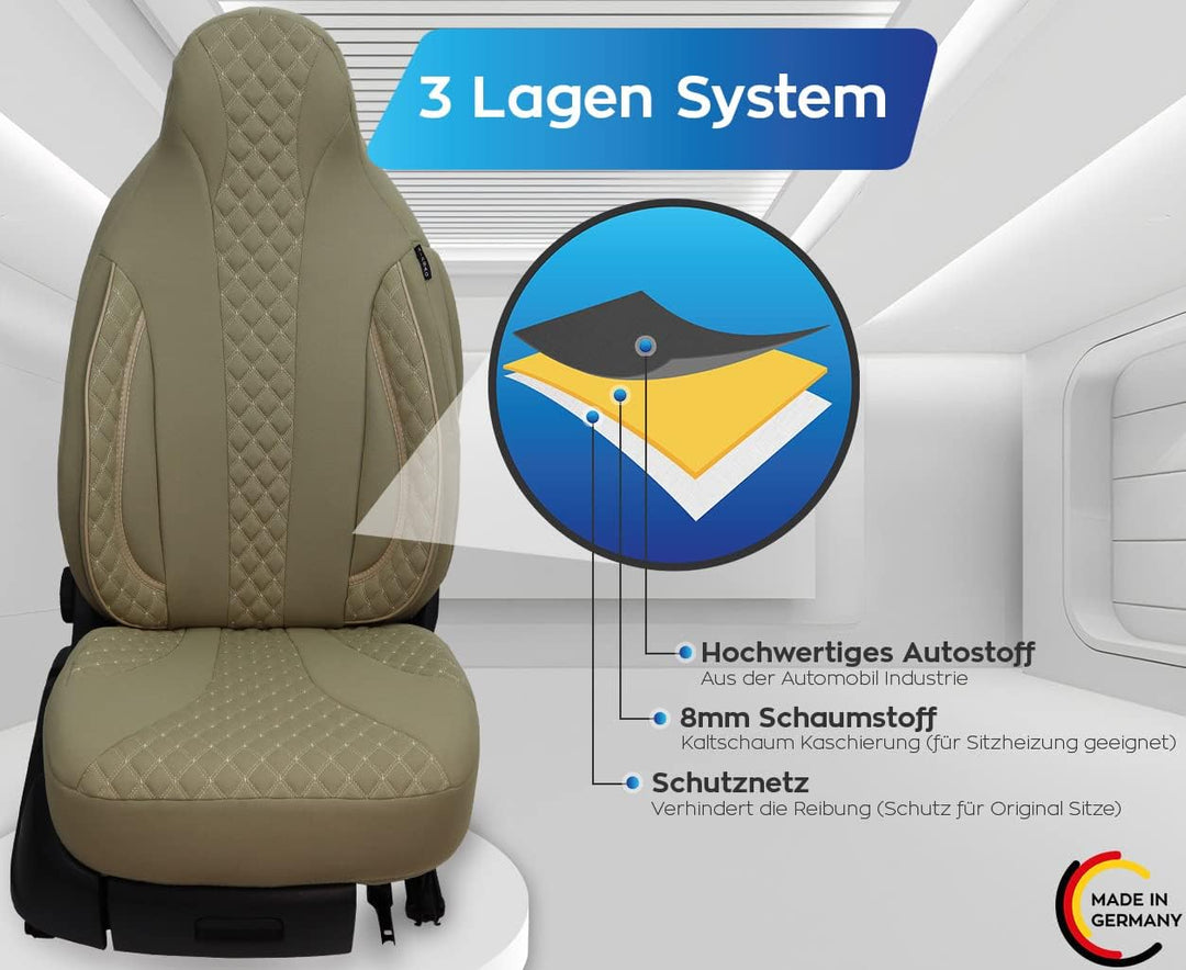 BREMER SITZBEZÜGE Mass Piloten Schonbezüge Sitzbezüge kompatibel mit Wohnmobil Ducato Weinsberg Adri