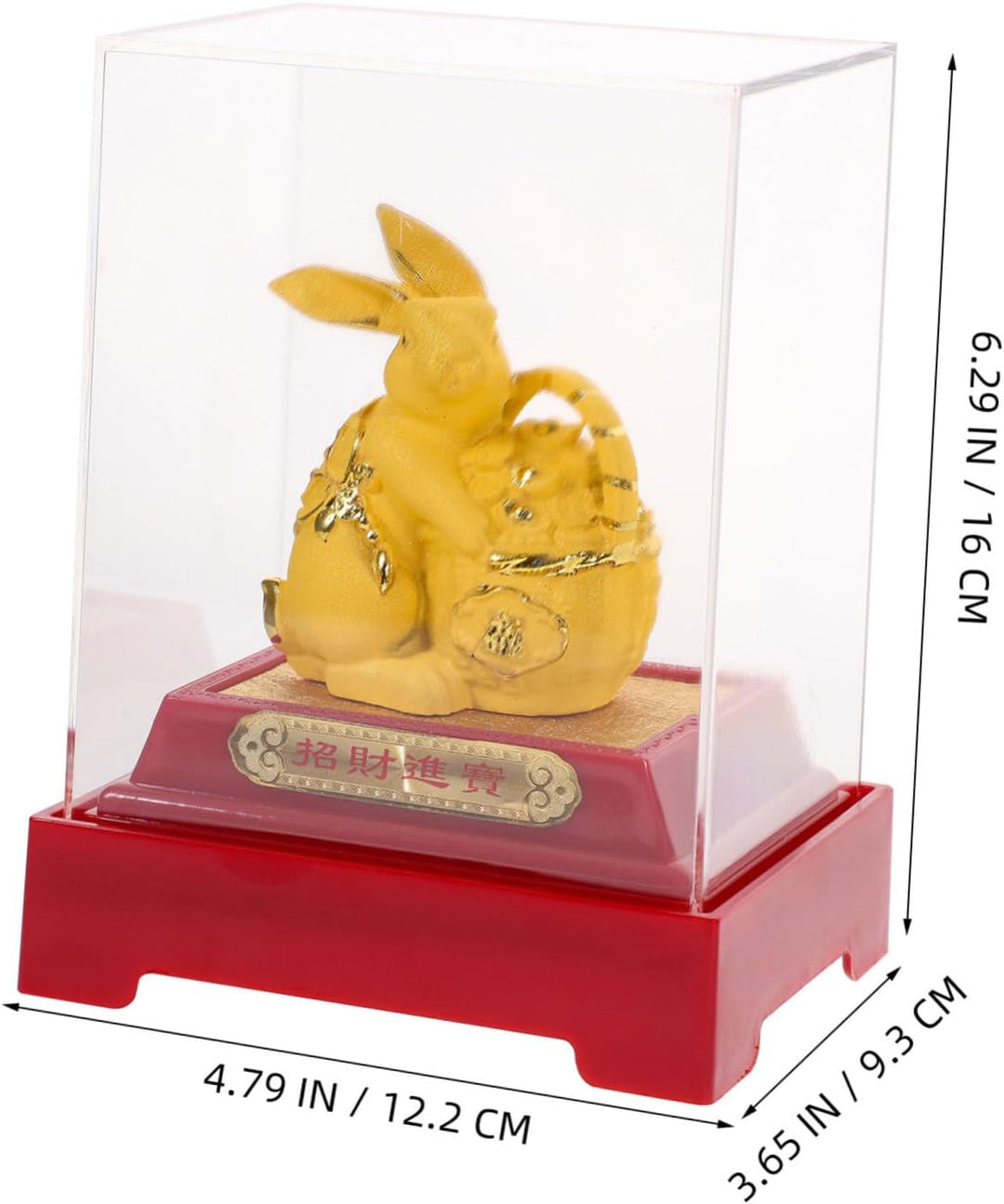 Beavorty Chinesisches Sternzeichen Hase Figur Feng Shui Hase Hase Statue Auto Armaturenbrett Dekor R