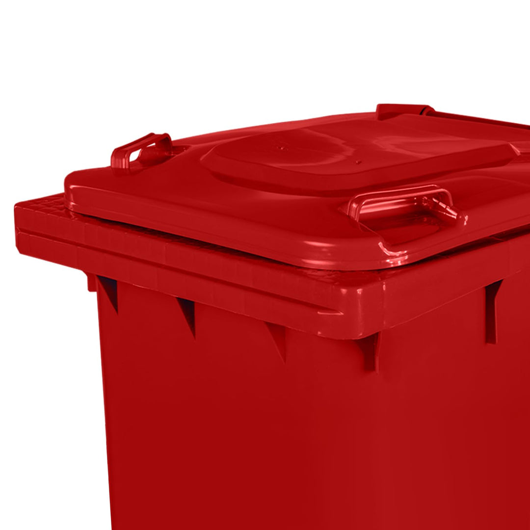 3er Set Mülleimer | PN-EN 840 | 240 Liter | mit Rollen | System zur mechanischen Entnahme | Kunststo