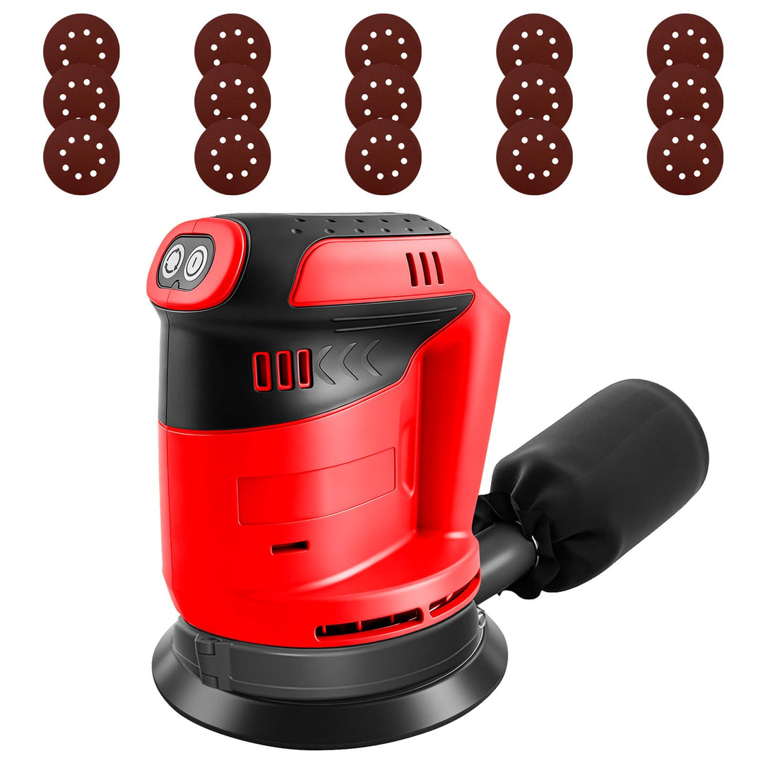 Roadtime Exzenterschleifer für Milwaukee 18V Akku(no Akku),125mm Schleifmaschine 20,000 U/min, 3 Ges