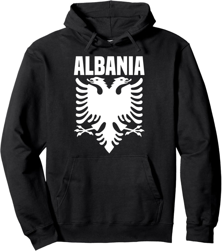 Albanische Albanische Flagge mit doppelköpfigem Adler Pullover Hoodie