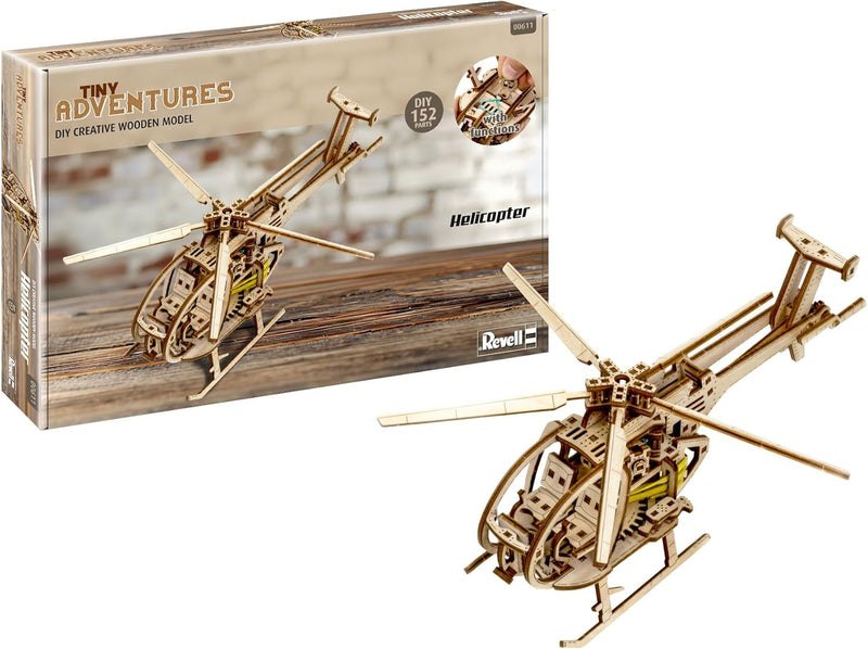 Revell Tiny Adventures Helicopter, Hochdetailliertes Design mit komplexem Armaturenbrett, Detaillier