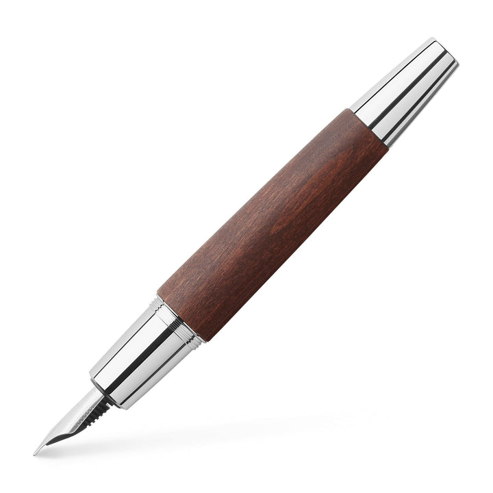 Faber-Castell 148213 - Füllfederhalter e-motion Holz / Chrom, Feder: B, inklusive Geschenkverpackung