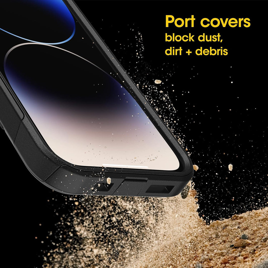 OtterBox Schutzhülle für iPhone 14 Pro (nur Pendler-Serie), schwarz, schlank und robust, taschenfreu