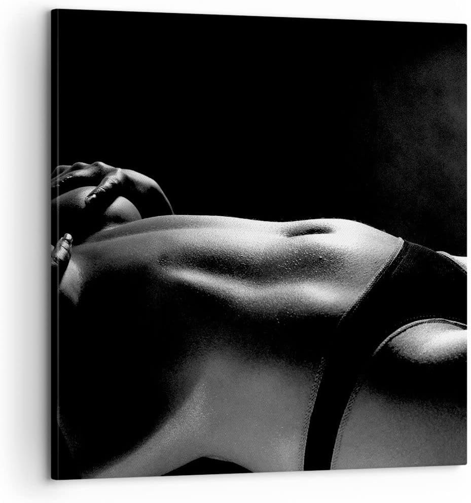 Bilder auf Leinwand Anatomie Frau nackt Leinwandbild mit Rahmen 60x60cm Wandbilder Dekoration Wohnzi