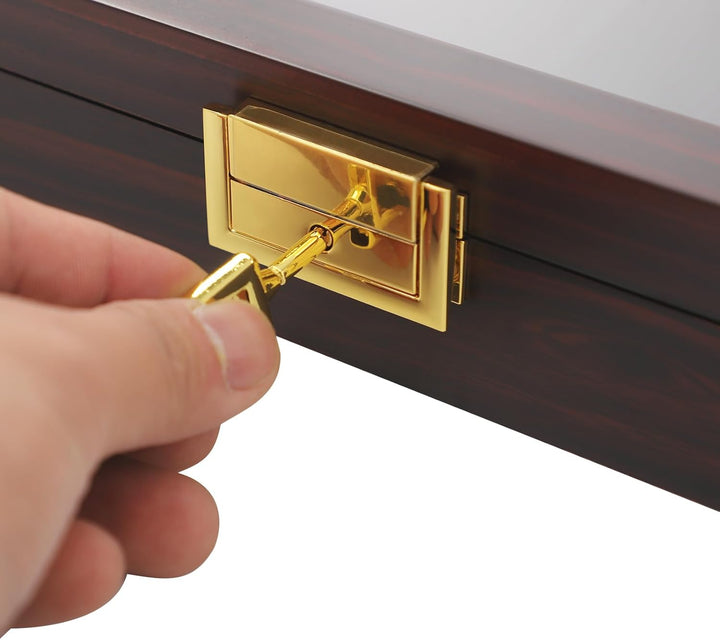 Hochwertige Messer Aufbewahrungsbox, Mit Glasdeckel Und Sicherheitsschloss Aus Dichten Brettern In E