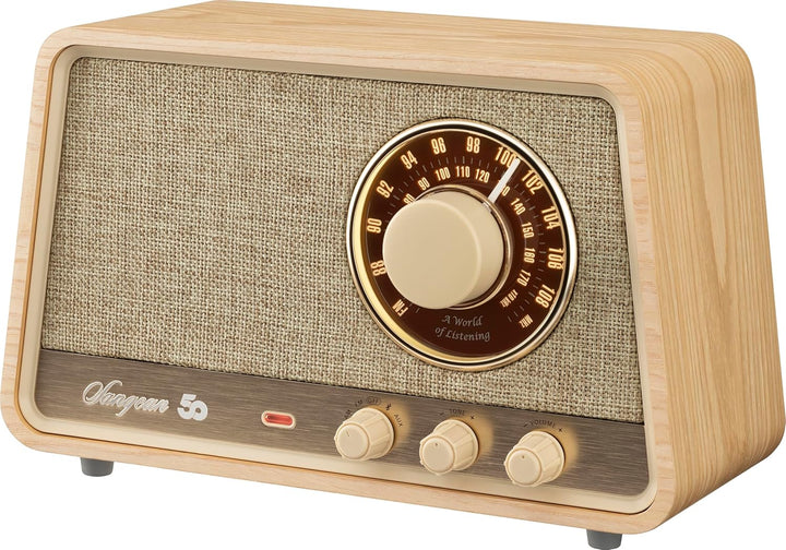 SANGEAN WR-101 Premium Retro-Radio mit FM/AM, Bluetooth, AUX, bleuchteter und dimmbarer Frequenz-Anz