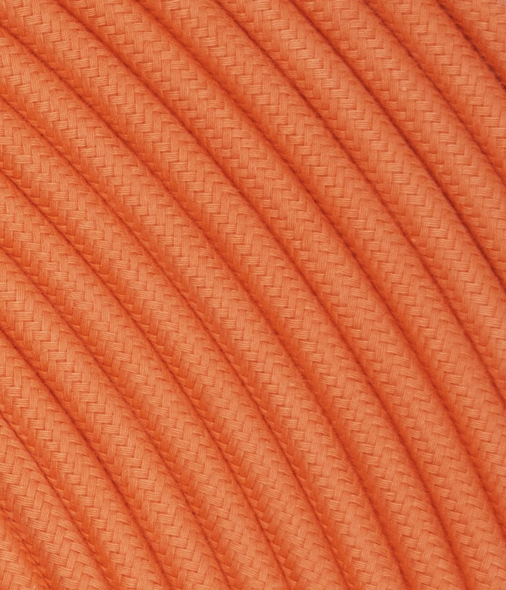 Textilkabel für Lampe, Stoffkabel 3-adrig (3x0,75mm²) - Gelb Mandarine. Made in Italy (10 METER), 10