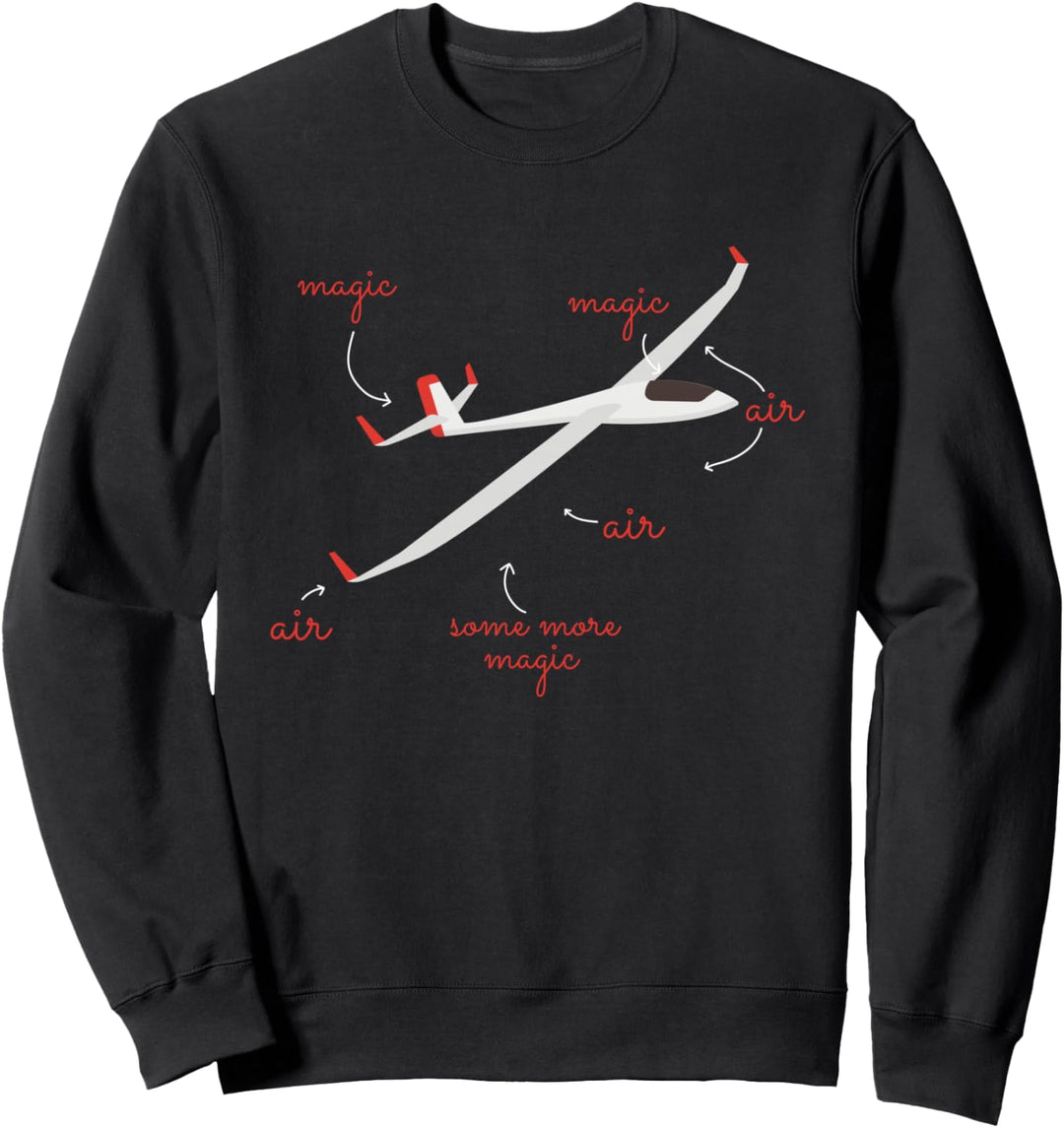 Wieso Segelflieger Piloten fliegen Magie Herren Damen Kinder Sweatshirt